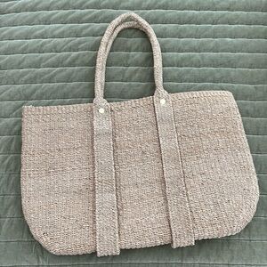 CLARE V. La Tropezienne Raffia Tote Bag